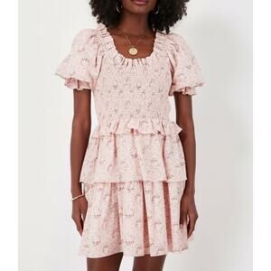 Hyacinth House Smocked Pink Floral Marie Mini Dress Size XXL NWT Cottagecore